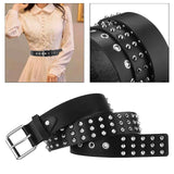 Maxbell Punk Belts Metal Buckle Jeans Belts Dress Belts Accessories for Women Men