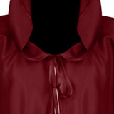 Maxbell Halloween Cloak Cosplay Death Cape Wizard Cloak for Women Men Unisex Red