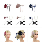 Maxbell 1920S Feather Headband Feather Headpiece for Theme Party Performances Stage 1 Piece Wine Red