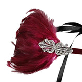Maxbell 1920S Feather Headband Feather Headpiece for Theme Party Performances Stage 1 Piece Wine Red