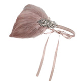 Maxbell 1920S Feather Headband Feather Headpiece for Theme Party Performances Stage 1 Piece Pink