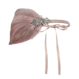 Maxbell 1920S Feather Headband Feather Headpiece for Theme Party Performances Stage 1 Piece Pink