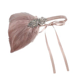 Maxbell 1920S Feather Headband Feather Headpiece for Theme Party Performances Stage 1 Piece Pink