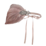 Maxbell 1920S Feather Headband Feather Headpiece for Theme Party Performances Stage 1 Piece Pink