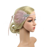 Maxbell 1920S Feather Headband Feather Headpiece for Theme Party Performances Stage 1 Piece Pink