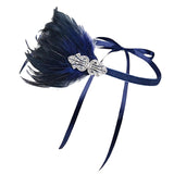 Maxbell 1920S Feather Headband Feather Headpiece for Theme Party Performances Stage 1 Piece Blue