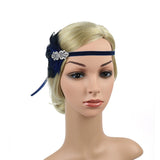 Maxbell 1920S Feather Headband Feather Headpiece for Theme Party Performances Stage 1 Piece Blue