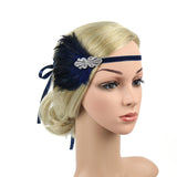 Maxbell 1920S Feather Headband Feather Headpiece for Theme Party Performances Stage 1 Piece Blue