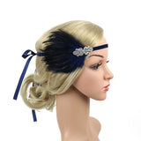 Maxbell 1920S Feather Headband Feather Headpiece for Theme Party Performances Stage 1 Piece Blue