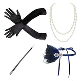 Maxbell 1920S Feather Headband Feather Headpiece for Theme Party Performances Stage 4 Pieces Blue