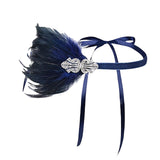 Maxbell 1920S Feather Headband Feather Headpiece for Theme Party Performances Stage 4 Pieces Blue