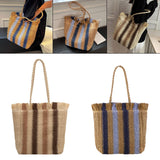 Maxbell Women Woven Bag Tote Weaving Casual Straw Shoulder Bag Handbag Travel Khaki