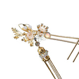 Maxbell 2x Ancient Chinese Hairpin with Pendant Artificial Rhinestone for Wedding
