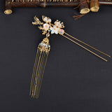 Maxbell 2x Ancient Chinese Hairpin with Pendant Artificial Rhinestone for Wedding