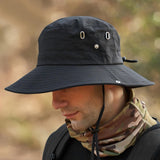 Maxbell Bucket Hat Fashion Polyester Photo Props for Outdoor Costume Accessories Men Black