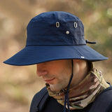 Maxbell Bucket Hat Fashion Polyester Photo Props for Outdoor Costume Accessories Men Blue