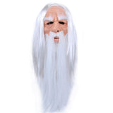 Maxbell Latex Mask Human Wrinkle Face Mask for Cosplay Party Fancy Dress whit Hair