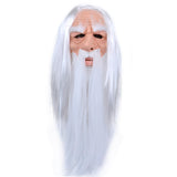 Maxbell Latex Mask Human Wrinkle Face Mask for Cosplay Party Fancy Dress whit Hair