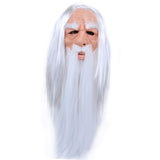 Maxbell Latex Mask Human Wrinkle Face Mask for Cosplay Party Fancy Dress whit Hair