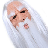 Maxbell Latex Mask Human Wrinkle Face Mask for Cosplay Party Fancy Dress whit Hair