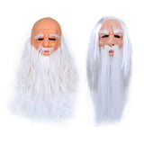 Maxbell Latex Mask Human Wrinkle Face Mask for Cosplay Party Fancy Dress whit Hair