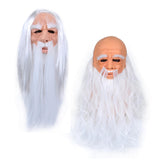 Maxbell Latex Mask Human Wrinkle Face Mask for Cosplay Party Fancy Dress whit Hair