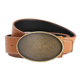 Maxbell Cowboy Belt Adjustable Leather Waistbelt Buckle for Women Men Jumpsuit brown
