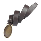 Maxbell Cowboy Belt Adjustable Leather Waistbelt Buckle for Women Men Jumpsuit black