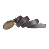 Maxbell Cowboy Belt Adjustable Leather Waistbelt Buckle for Women Men Jumpsuit black