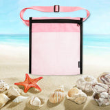 Maxbell Mesh Beach Sand Toy Totes Mesh Beach Tote for Storage Shell Snacks or Toys Pink