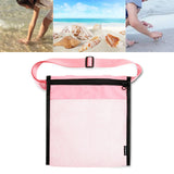 Maxbell Mesh Beach Sand Toy Totes Mesh Beach Tote for Storage Shell Snacks or Toys Pink