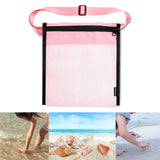 Maxbell Mesh Beach Sand Toy Totes Mesh Beach Tote for Storage Shell Snacks or Toys Pink