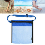 Maxbell Mesh Beach Sand Toy Totes Mesh Beach Tote for Storage Shell Snacks or Toys Blue