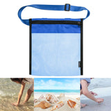 Maxbell Mesh Beach Sand Toy Totes Mesh Beach Tote for Storage Shell Snacks or Toys Blue