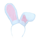 Maxbell Rabbit Ears Headwear Headdress Ear Hair Hoop for Cosplay Holiday white