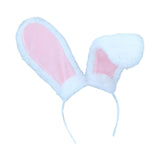 Maxbell Rabbit Ears Headwear Headdress Ear Hair Hoop for Cosplay Holiday white