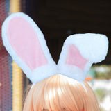 Maxbell Rabbit Ears Headwear Headdress Ear Hair Hoop for Cosplay Holiday white