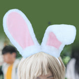 Maxbell Rabbit Ears Headwear Headdress Ear Hair Hoop for Cosplay Holiday white