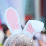 Maxbell Rabbit Ears Headwear Headdress Ear Hair Hoop for Cosplay Holiday white