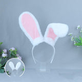 Maxbell Rabbit Ears Headwear Headdress Ear Hair Hoop for Cosplay Holiday white