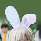 Maxbell Rabbit Ears Headwear Headdress Ear Hair Hoop for Cosplay Holiday pink
