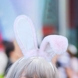 Maxbell Rabbit Ears Headwear Headdress Ear Hair Hoop for Cosplay Holiday pink