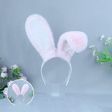 Maxbell Rabbit Ears Headwear Headdress Ear Hair Hoop for Cosplay Holiday pink