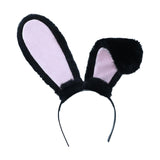 Maxbell Rabbit Ears Headwear Headdress Ear Hair Hoop for Cosplay Holiday black