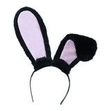 Maxbell Rabbit Ears Headwear Headdress Ear Hair Hoop for Cosplay Holiday black