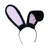 Maxbell Rabbit Ears Headwear Headdress Ear Hair Hoop for Cosplay Holiday black