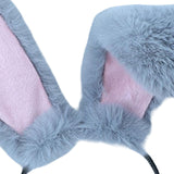 Maxbell Rabbit Ears Headwear Headdress Ear Hair Hoop for Cosplay Holiday gray