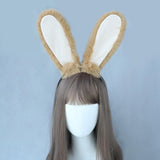 Maxbell Rabbit Ears Headwear Headdress Ear Hair Hoop for Cosplay Holiday gray