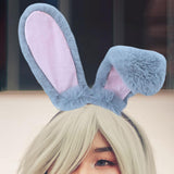 Maxbell Rabbit Ears Headwear Headdress Ear Hair Hoop for Cosplay Holiday gray