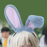 Maxbell Rabbit Ears Headwear Headdress Ear Hair Hoop for Cosplay Holiday gray
